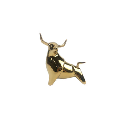 Escultura Decorativa Toro Oro Gold