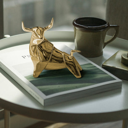 Escultura Decorativa Toro Oro Gold