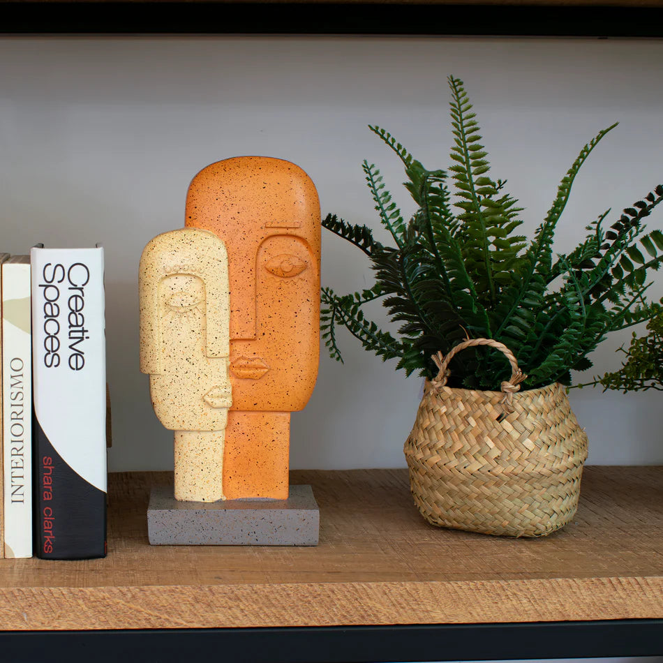Escultura Decorativa Cara Multicolor Etiopia