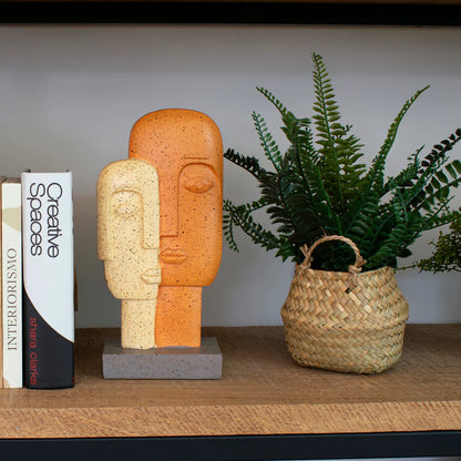 Escultura Decorativa Cara Multicolor Etiopia