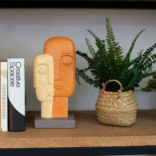 Escultura Decorativa Cara Multicolor Etiopia