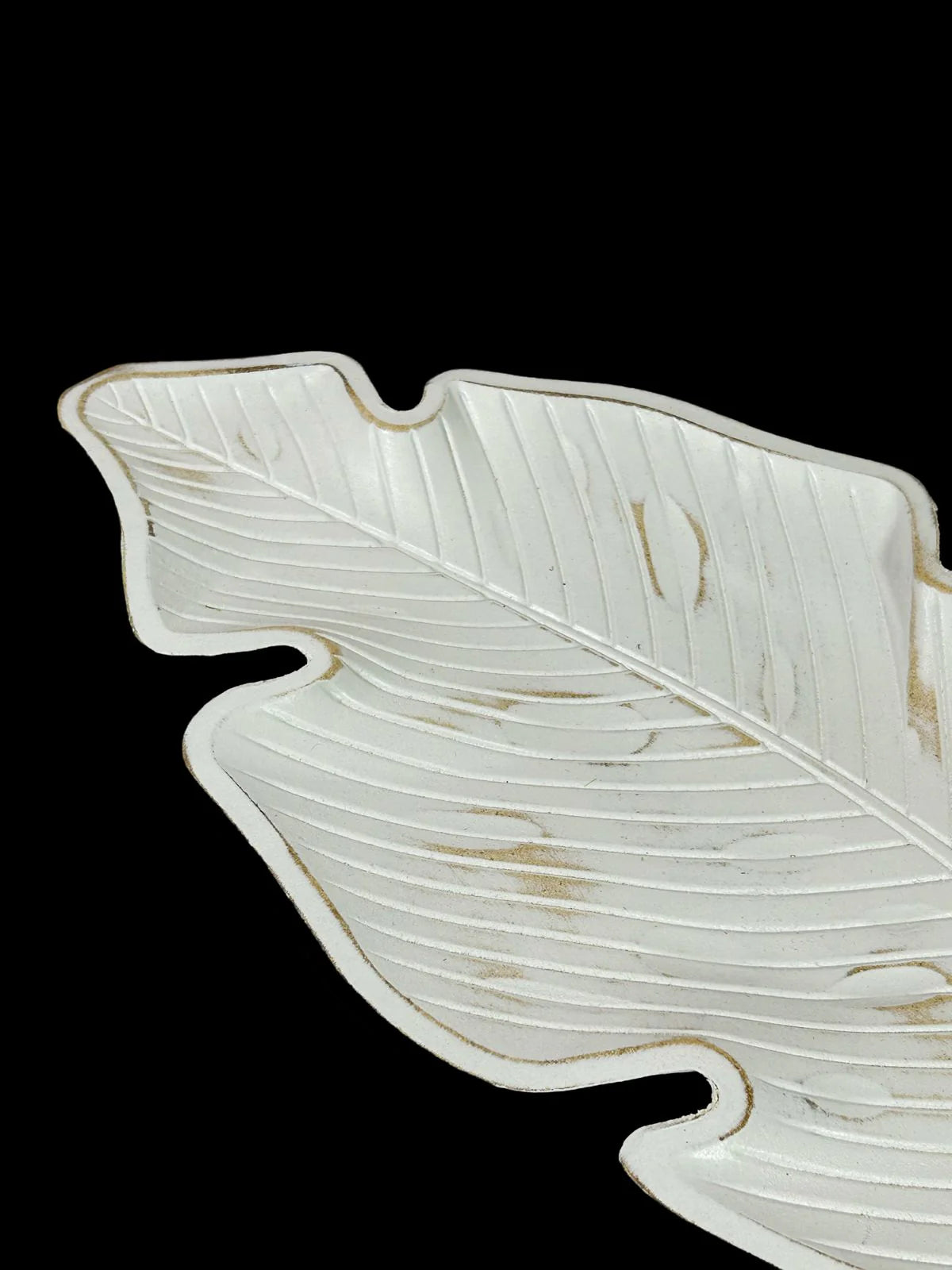 Centro de Mesa en Madera Estilo Hoja White