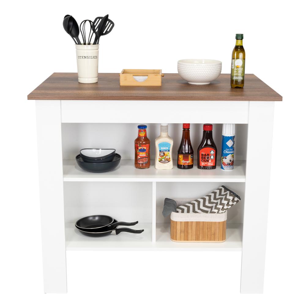 Barra de Cocina Ferrani Blanco y Coñac