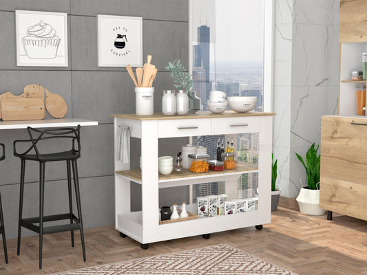 Barra de Cocina Ferrani Blanco Nevado y Duna D