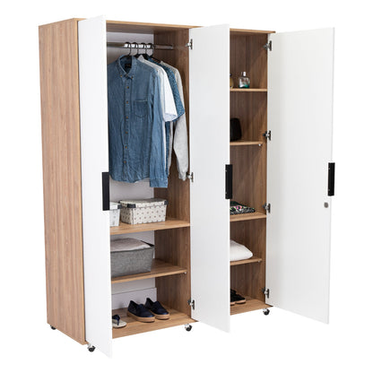 Closet Treviso con Espejo Miel y Blanco