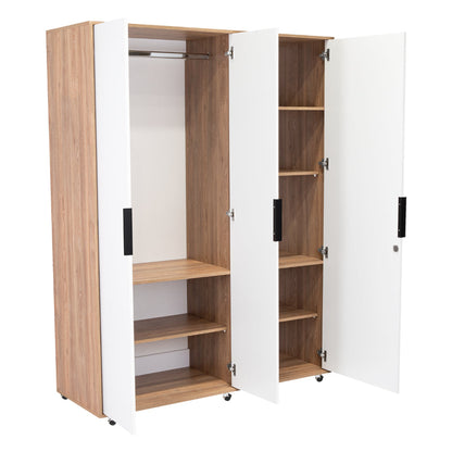 Closet Treviso con Espejo Miel y Blanco