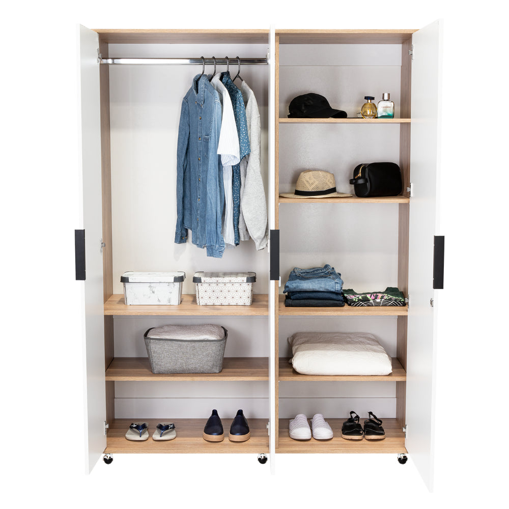 Closet Treviso con Espejo Miel y Blanco