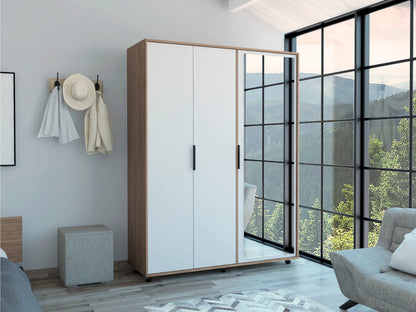 Closet Treviso con Espejo Miel y Blanco