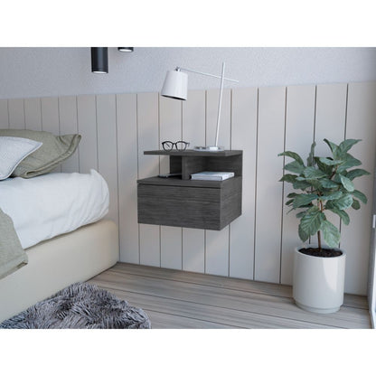Mesa de Noche Flotante Velador  Gris