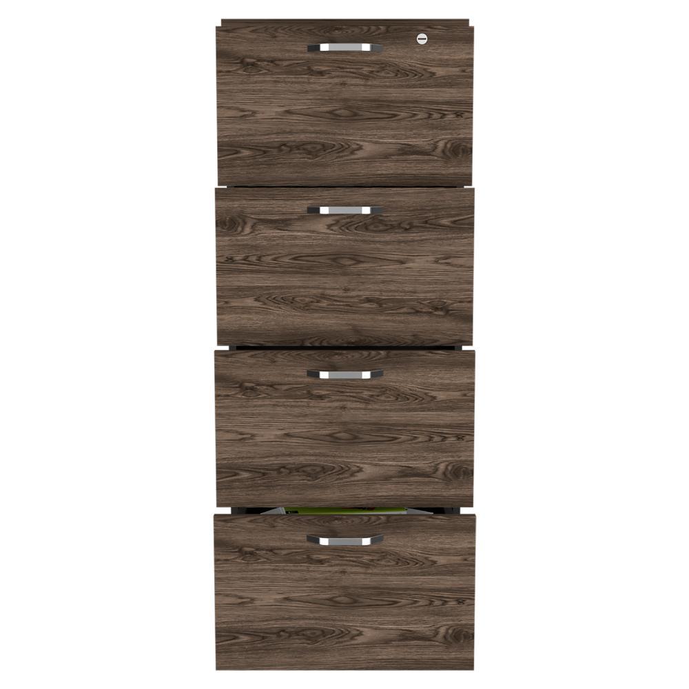Archivador Bellanti Office 4 Cajones Alto  Wengue Coñac