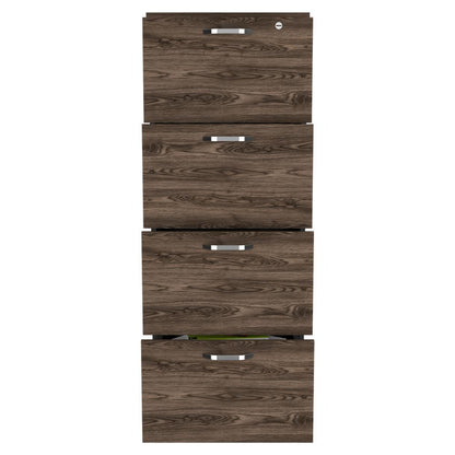 Archivador Bellanti Office 4 Cajones Alto  Wengue Coñac