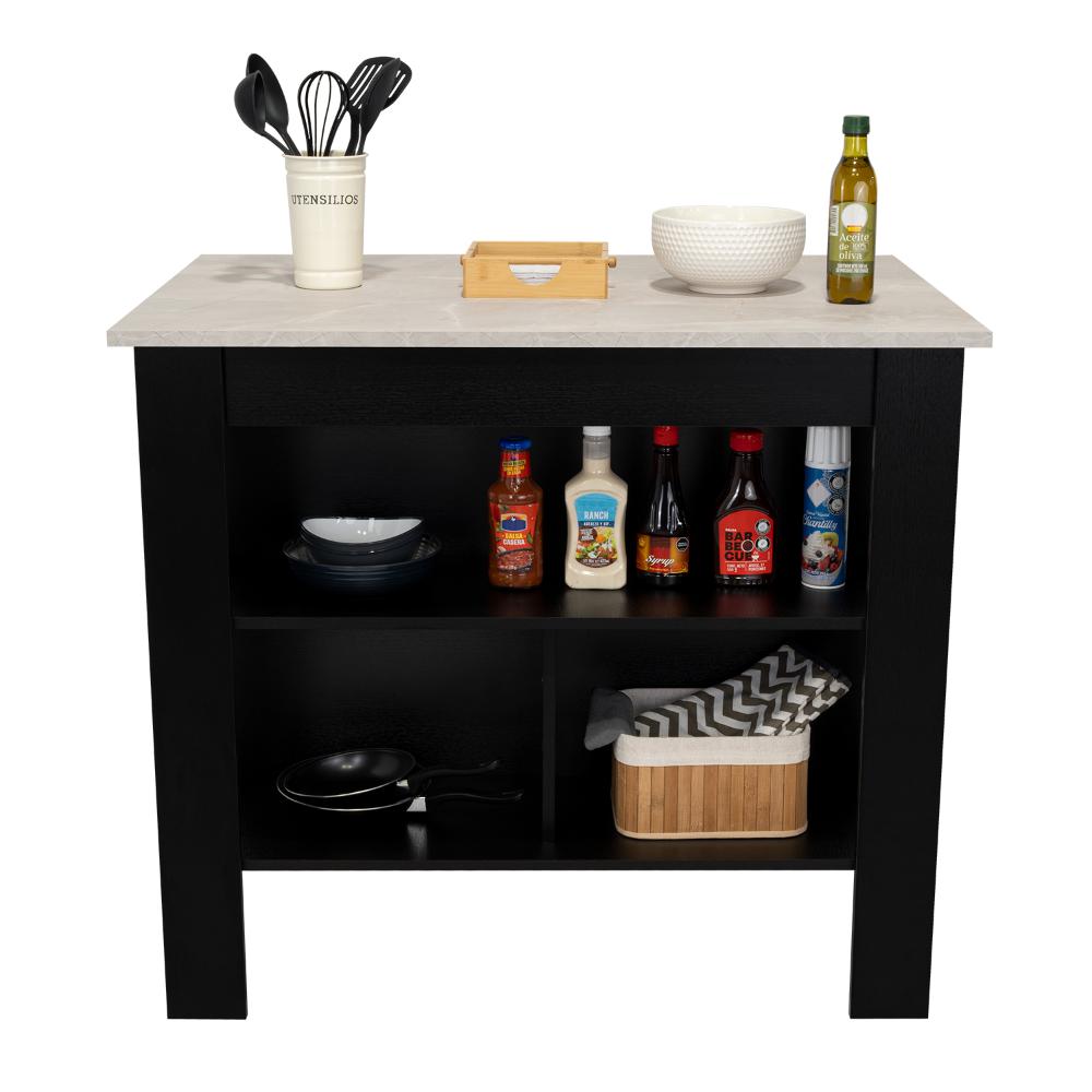 Barra de Cocina Ferrani, Wengue y Gris Claro