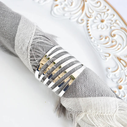 Anillo Servilleta x6 Plateado