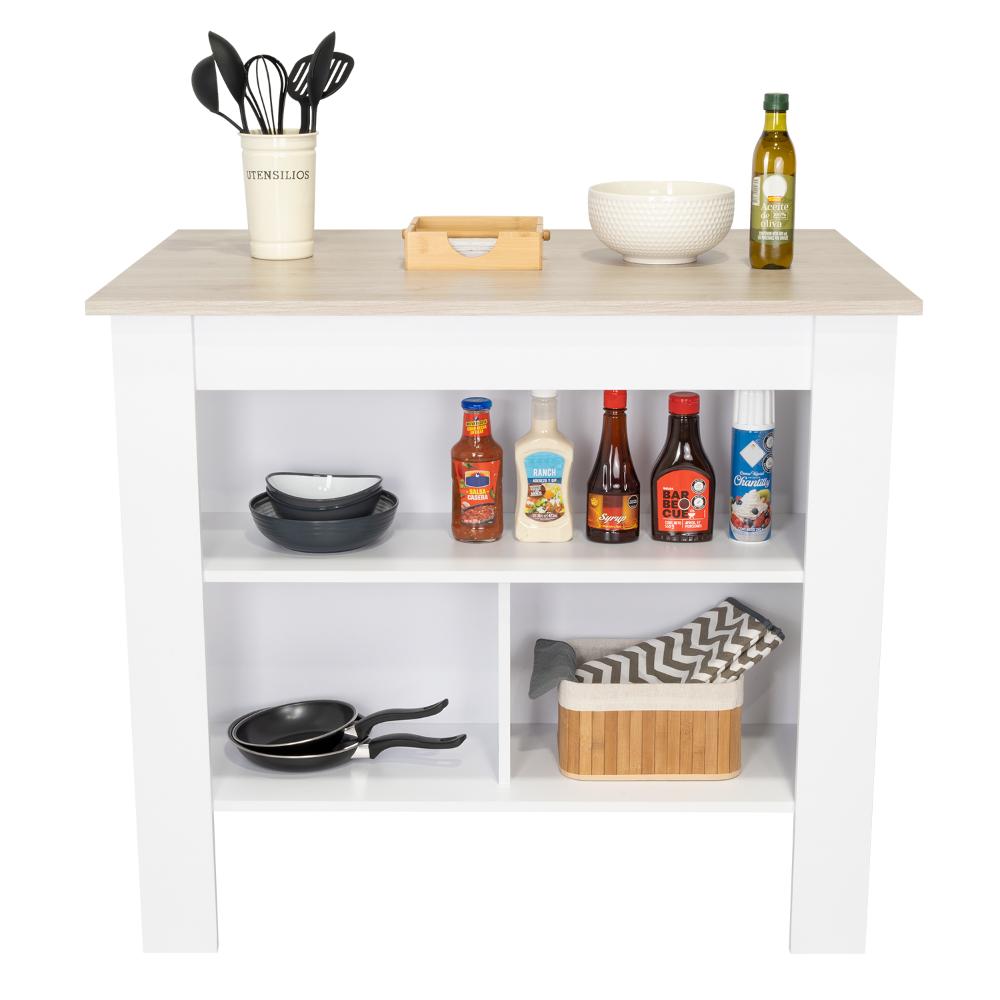 Barra de Cocina Ferrani Ceniza  y Blanco