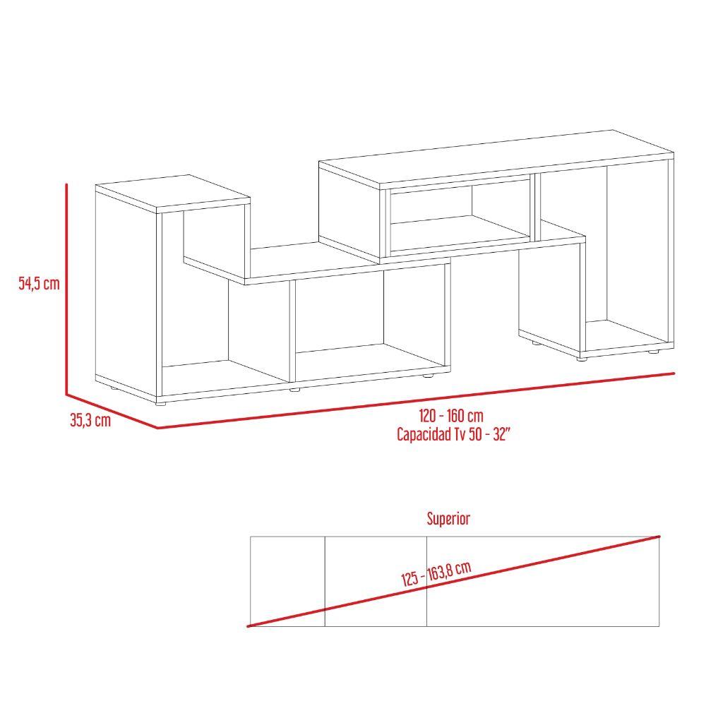 Mesa Para Tv Treviso, Chocolate y Blanco, con Espacio Para Televisor de Hasta 40 Pulgadas
