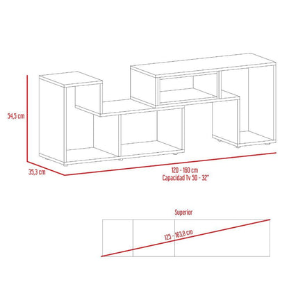Mesa Para Tv Treviso, Chocolate y Blanco, con Espacio Para Televisor de Hasta 40 Pulgadas