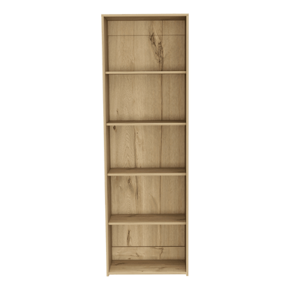Biblioteca Leroy, Café Claro, Con Variedad de Entrepaños - VIRTUAL MUEBLES