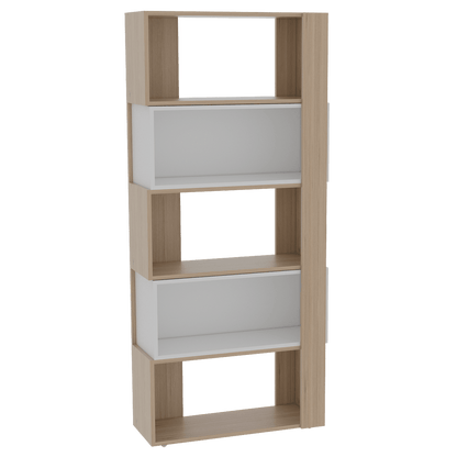 Biblioteca Ascher color Beige y Blanco para Oficina.