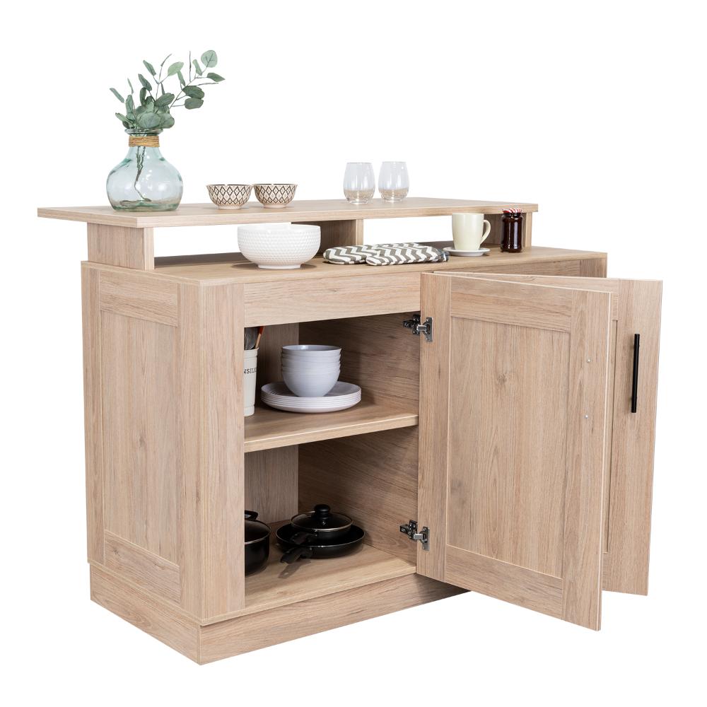 Barra de Cocina Solna Rovere y Blanco