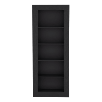 Biblioteca Nuwa, Wengue, con Variedad de Espacios Para Libros y Artículos Decorativos ZF - VIRTUAL MUEBLES