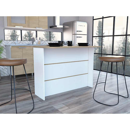 Barra de Cocina Zentauri Blanco y Rovere