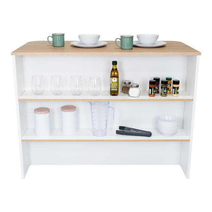 Barra de Cocina Zentauri Blanco y Rovere