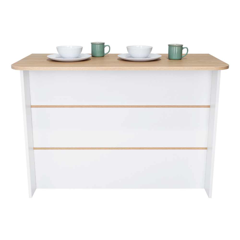 Barra de Cocina Zentauri Blanco y Rovere