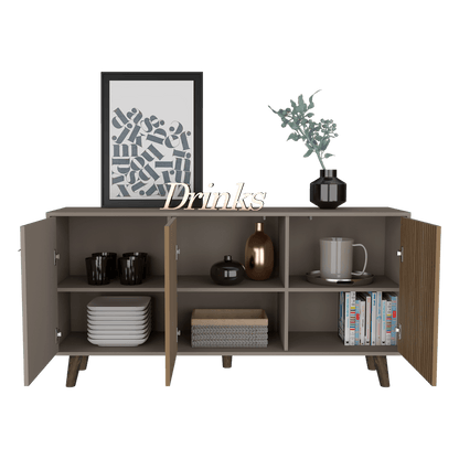 Mesa Auxiliar Mirabella, Cocoa, con Dos Puertas Abatibles y Amplio espacio para Ubicar Objetos - VIRTUAL MUEBLES