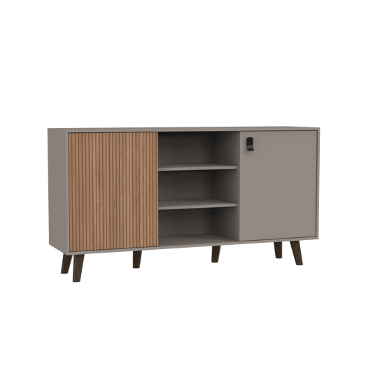 Mesa Auxiliar Mirabella, Cocoa, con Una Puerta y Amplio espacio para Ubicar Objetos - VIRTUAL MUEBLES