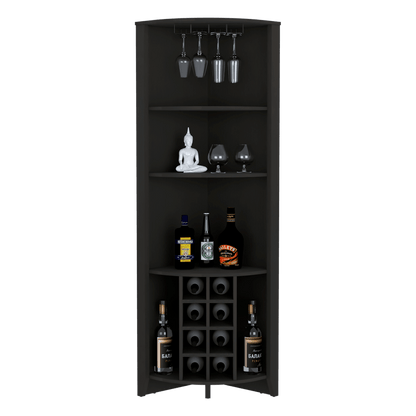 Bar Esquinero Sarume Color Wengue Para Sala.