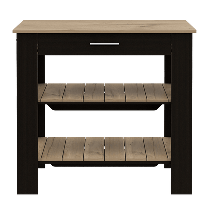 Barra de Cocina Astury color Wengue y Café claro para Cocina.
