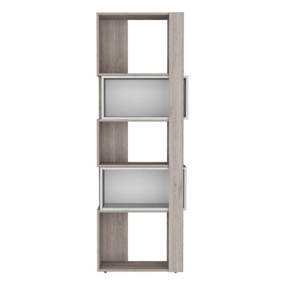 Biblioteca Ascher Talla M, Humo y Blanco Duqueza, con Cinco Entrepaños - VIRTUAL MUEBLES