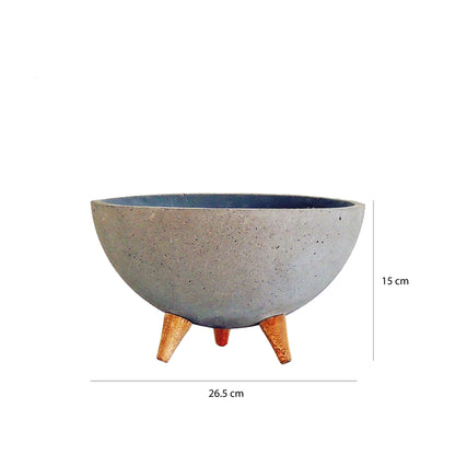 Bowl Patas Cemento Gris Concrete