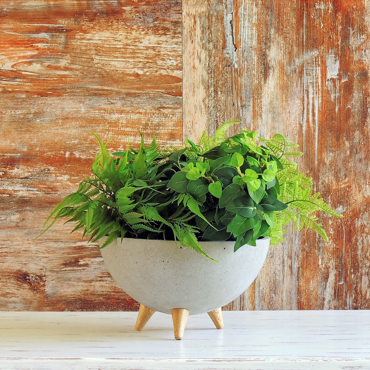 Bowl Patas Cemento Gris Concrete