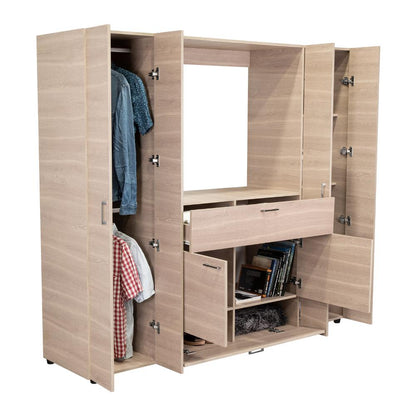 Closet Manila Bardolino y Blanco con espacio Para TV de 46"