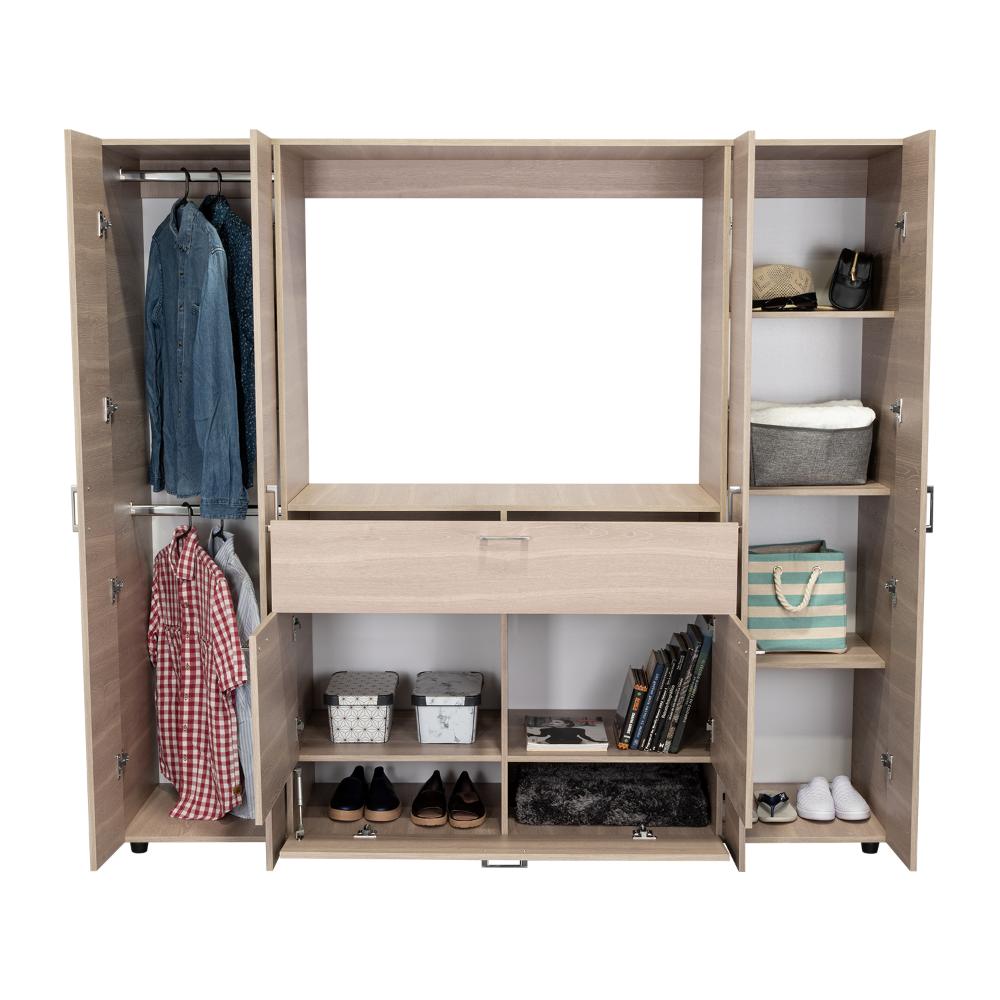 Closet Manila Bardolino y Blanco con espacio Para TV de 46"
