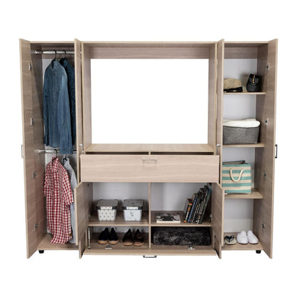 Closet Manila Bardolino y Blanco con espacio Para TV de 46"