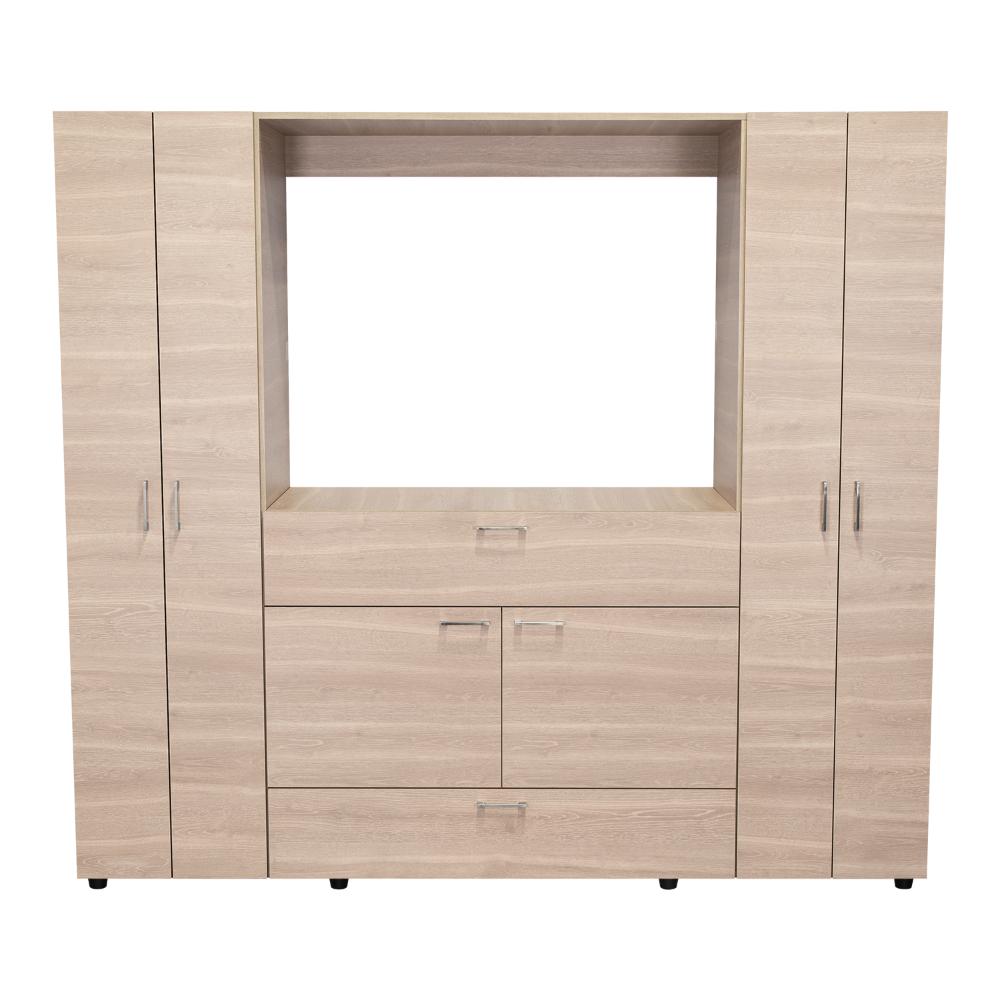 Closet Manila Bardolino y Blanco con espacio Para TV de 46"