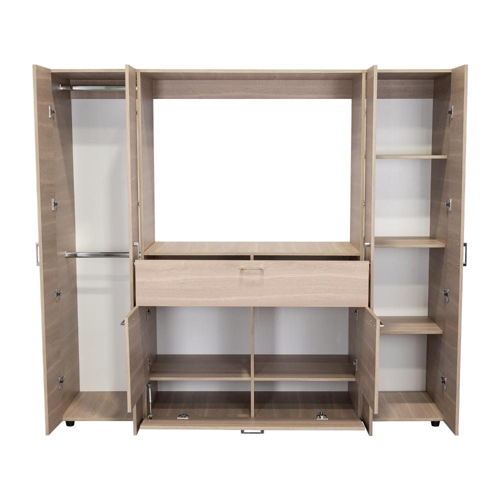 Closet Manila Bardolino y Blanco con espacio Para TV de 46"
