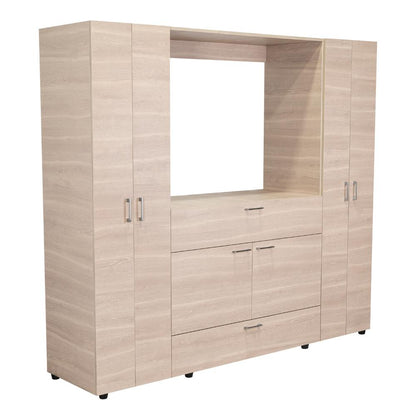 Closet Manila Bardolino y Blanco con espacio Para TV de 46"
