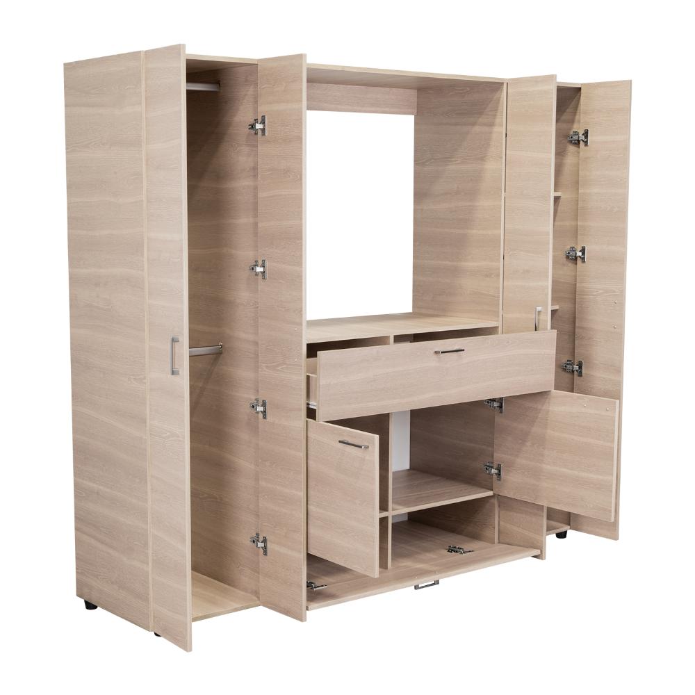 Closet Manila Bardolino y Blanco con espacio Para TV de 46"
