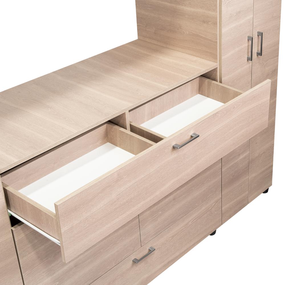Closet Manila Bardolino y Blanco con espacio Para TV de 46"