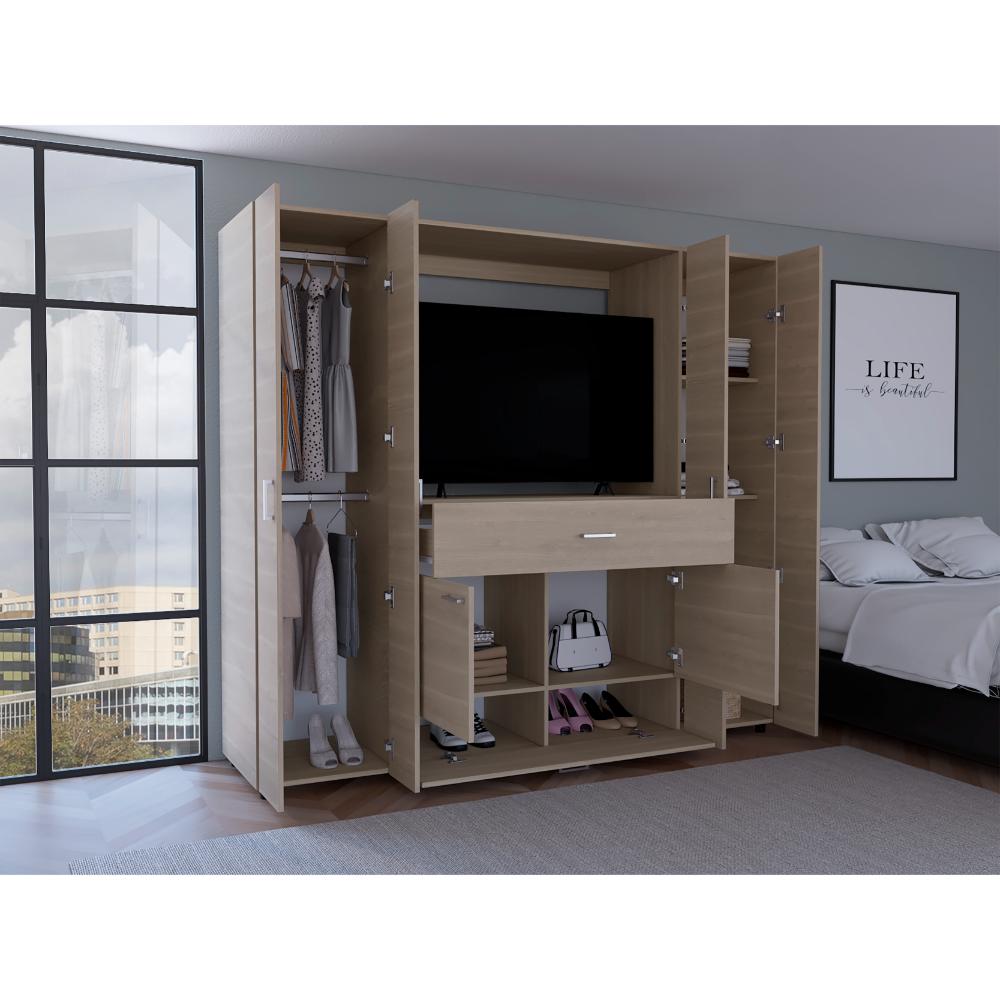 Closet Manila Bardolino y Blanco con espacio Para TV de 46"