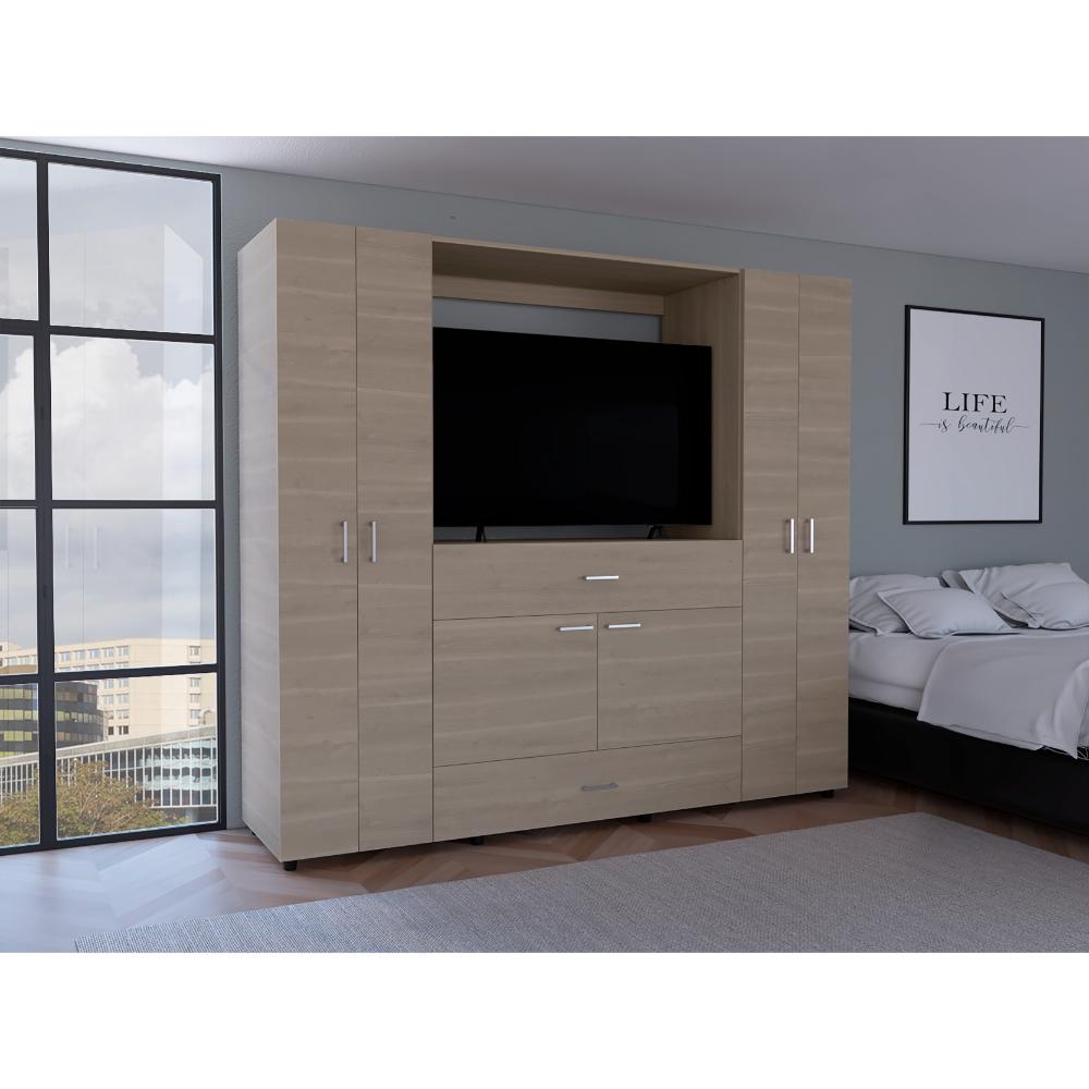 Closet Manila Bardolino y Blanco con espacio Para TV de 46"