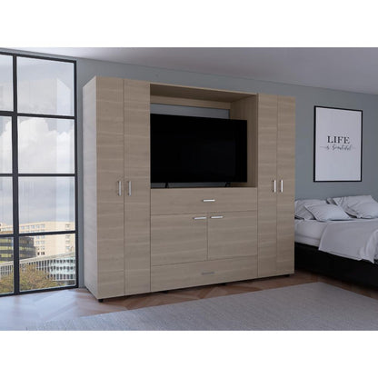 Closet Manila Bardolino y Blanco con espacio Para TV de 46"