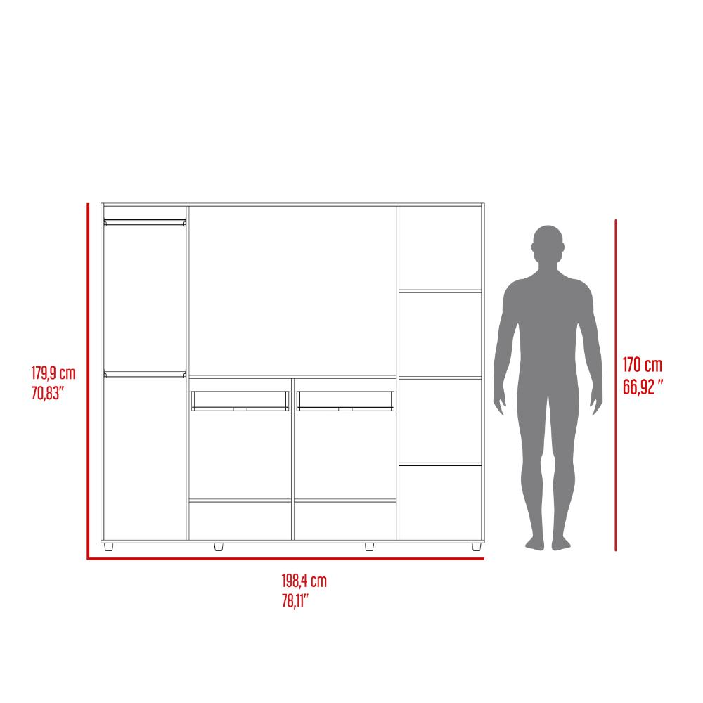 Closet Manila Bardolino y Blanco con espacio Para TV de 46"