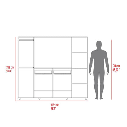 Closet Manila Bardolino y Blanco con espacio Para TV de 46"