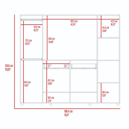 Closet Manila Bardolino y Blanco con espacio Para TV de 46"