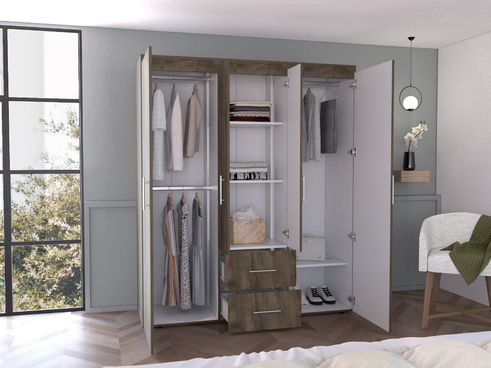 Closet Palermo Nogal y Blanco