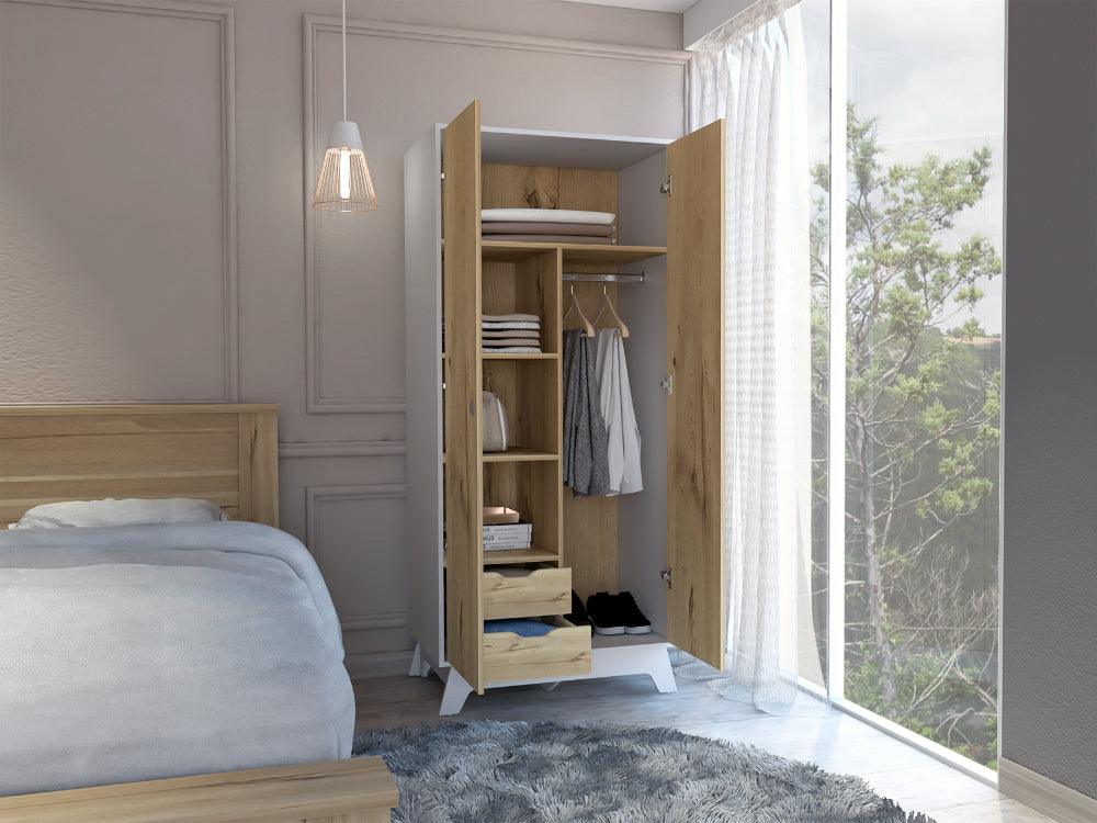 Closet Z81 Lussano 180  Blanco y Duna